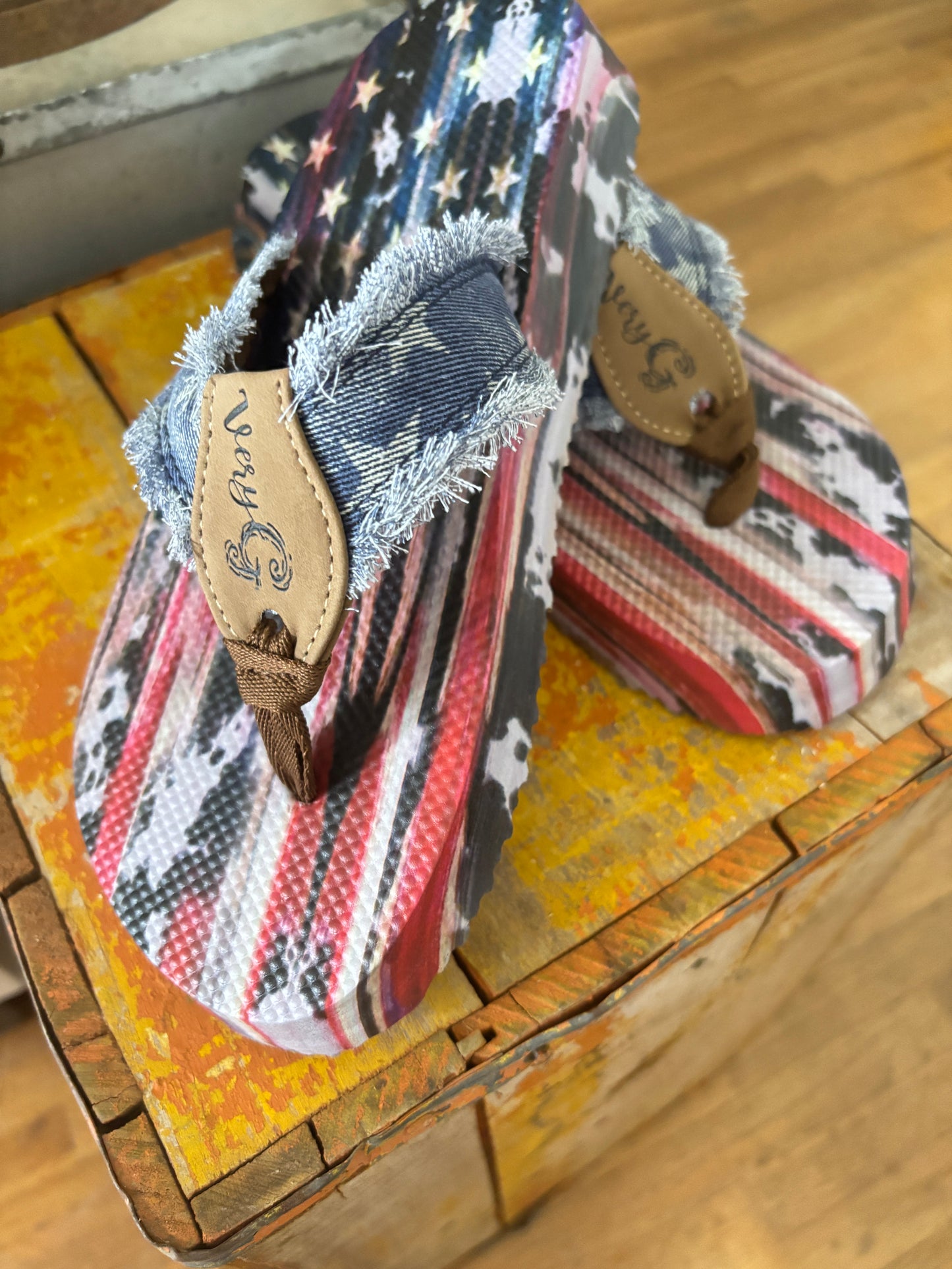 Very G Patriotic Flip Flops
